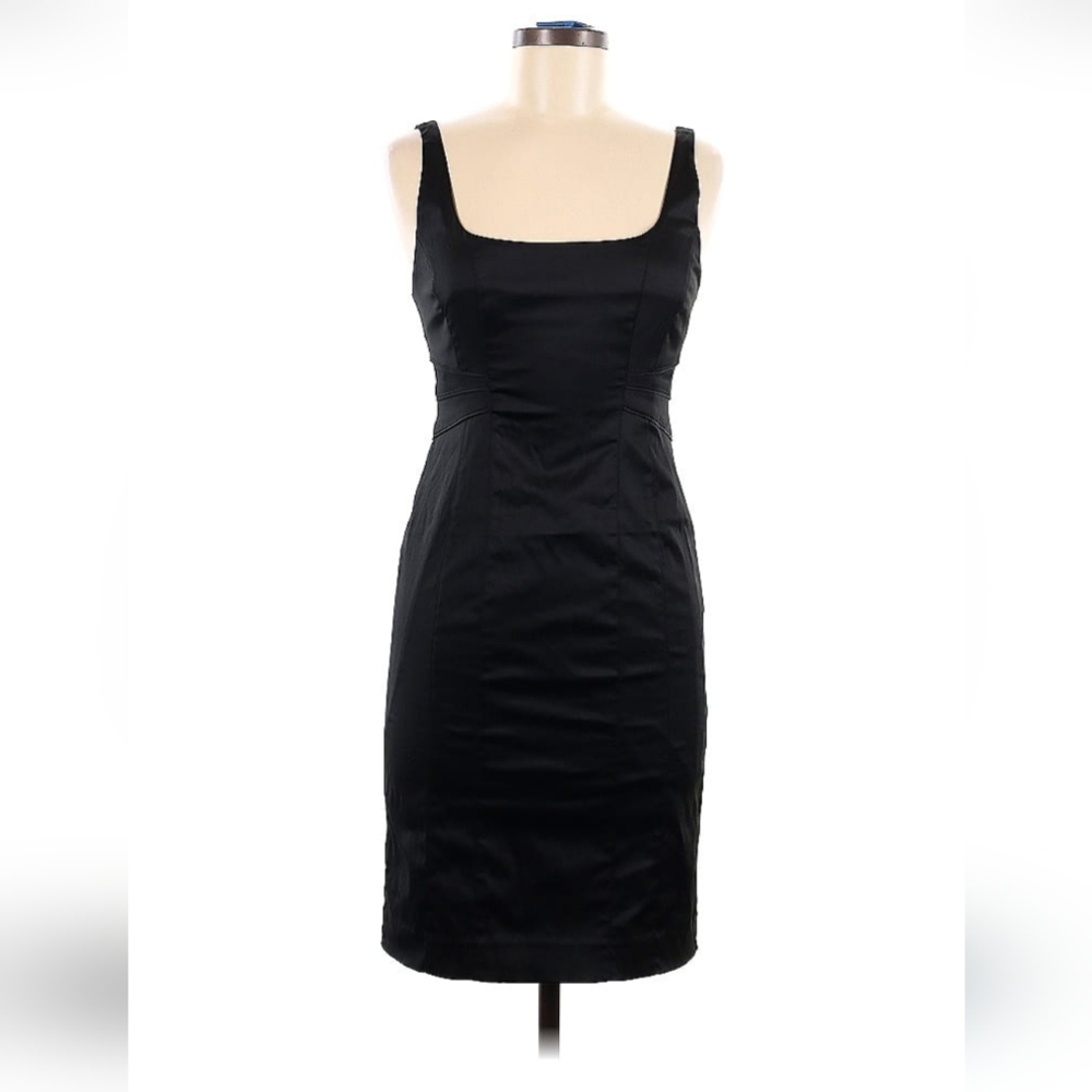 Forever 21 Black Fitted Cocktail Dress Satin style Medium